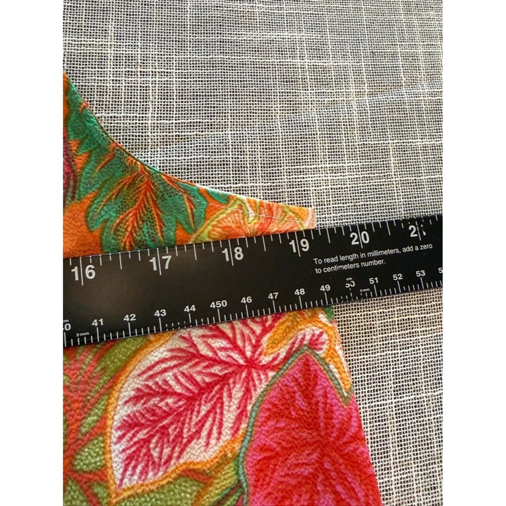 Rose Olive Tropical Sleeveless Blouse Womens Medium Tie Neck - Picture 6 of 9